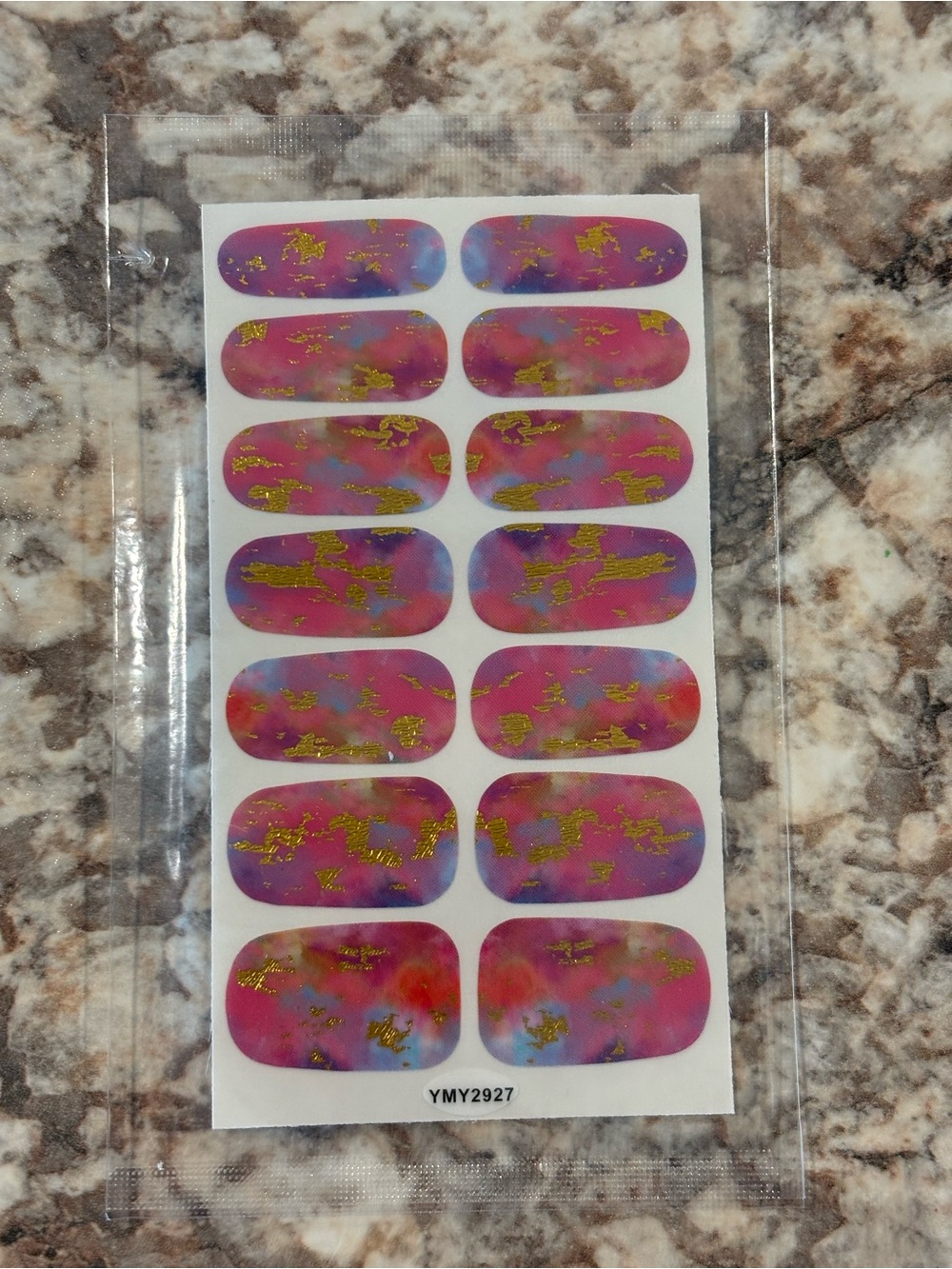 Pink & Purple Gold Accent Nail Wraps